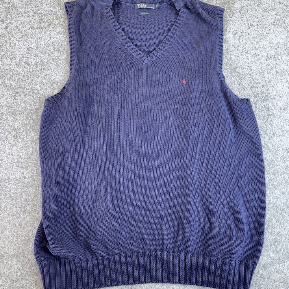 Polo Ralph Lauren Men's 3XLT Tall Sweater‎ Vest V Neck Cotton Big Tall Red Pony